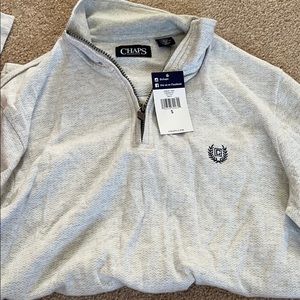 Chaps Zip Mock Long Sleeve White New Men’s Small